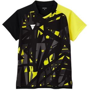 [VICTUS] Table Tennis Game Shirt J.T.T.A (Japan Table Tennis Association) Official Sweat-Wicking Quick-Dry Unisex V-GS505 Black/Yellow S 512503