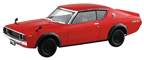 AOSHIMA 1/32 The Snap Kit Series Nissan C110 Skyline GT-R Red Pre-colored Plastic Model Kit 18-C