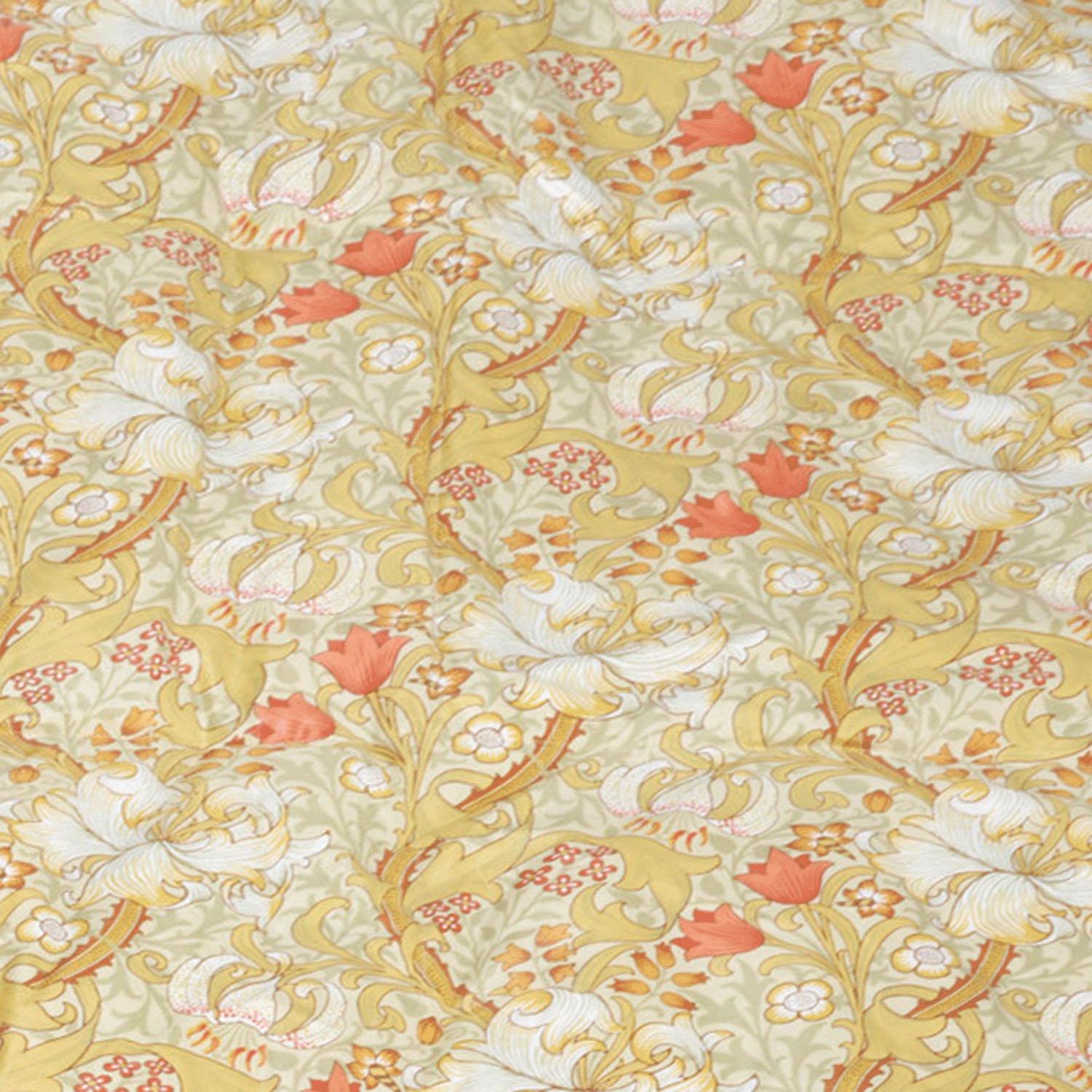 Nishikawa Washable Down Quilt Feather Lightweight Duvet Single White Duck Down 50% Morris Gallery Golden Lily Made in Japan Beige KE031006