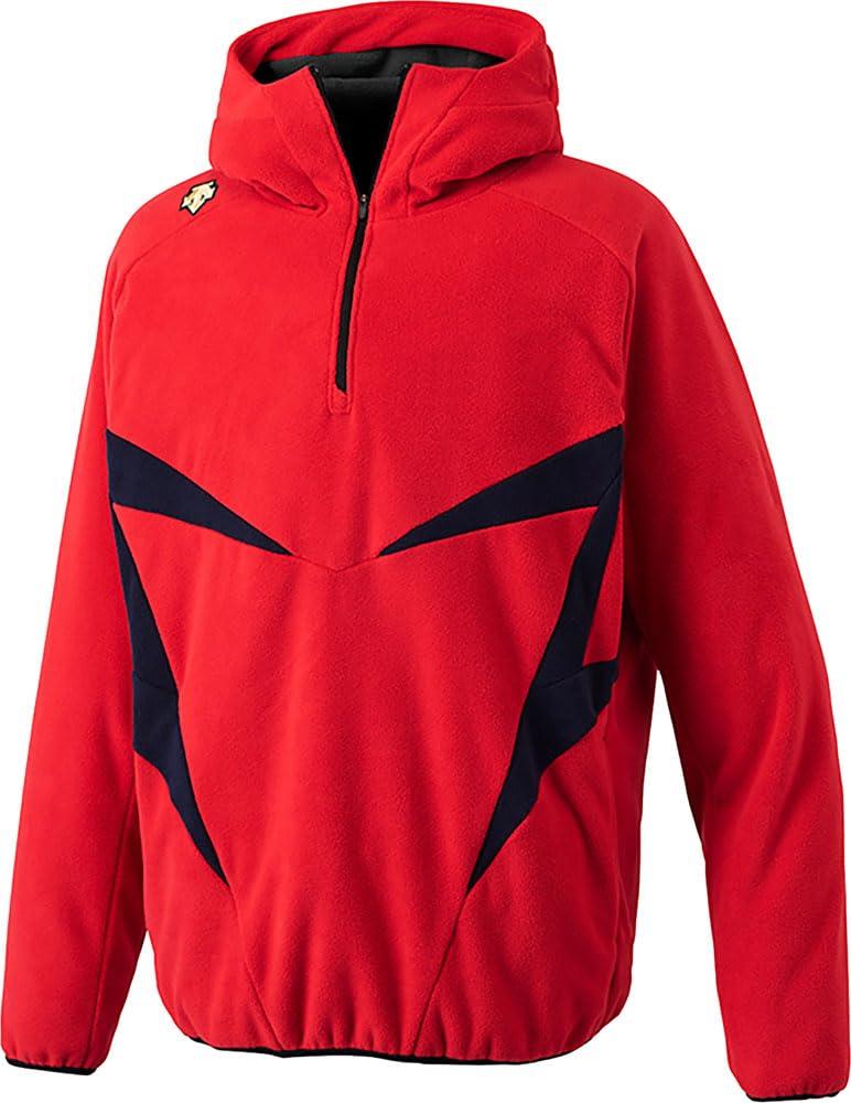 [Descente] Baseball Fleece Half-Zip Fleece Jacket DBX-2560C Men's Red