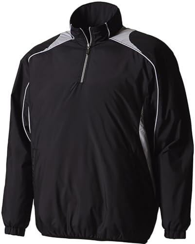 [Descente] Baseball Jumper Half-Zip Long-Sleeve Pullover Coat STD-425B Men's Black