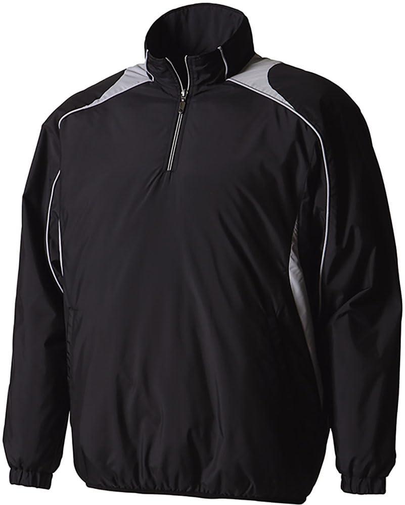 [Descente] Baseball Jumper Half-Zip Long-Sleeve Pullover Coat STD-425B Men's Black