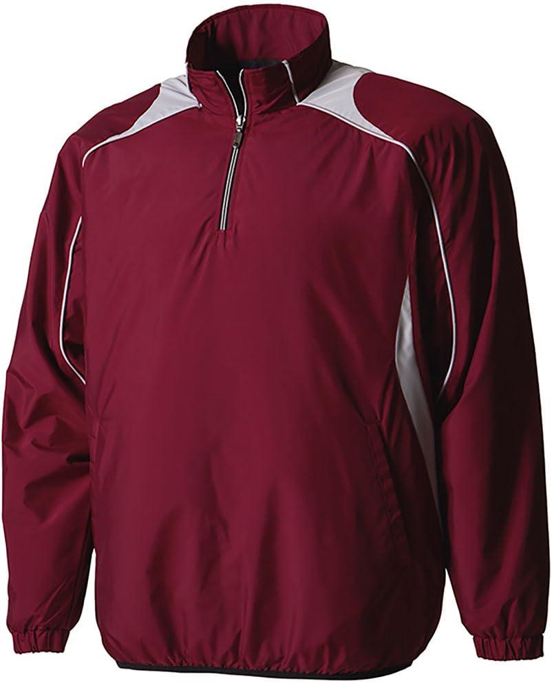 [Descente] Baseball Jumper Half-Zip Long-Sleeve Pullover Coat STD-425B Men's Burgundy