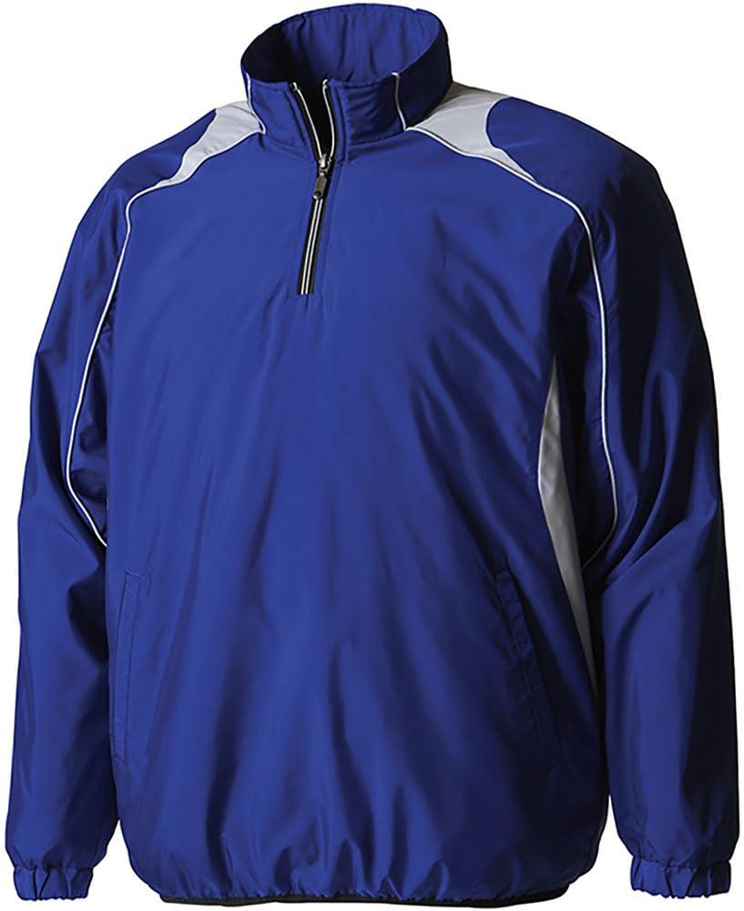 [Descente] Baseball Jumper Half-Zip Long-Sleeve Pullover Coat STD-425B Men's Royal Blue