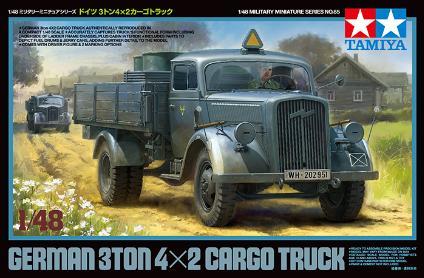 TAMIYA 1/48 Military Miniature Series No.85 German Army 3-Ton 4×2 Cargo Truck Plastic Model Kit 32585