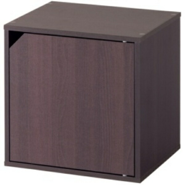 Fujiboeki Cube Box with Door Width 34.5 × Depth 29.5 × Height 34.5 cm Brown Storage Color Box Mix and Match 81906