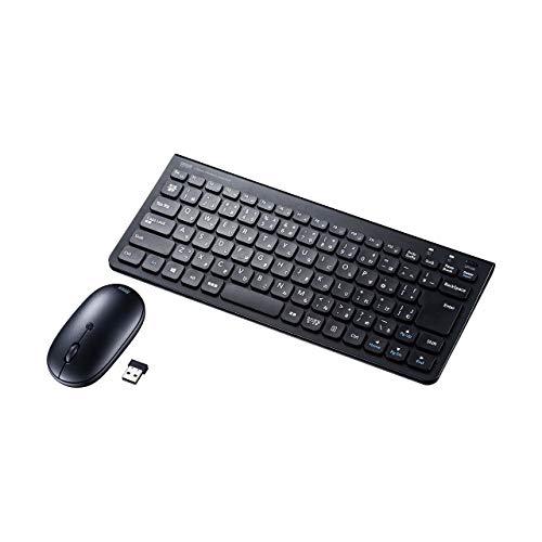 Sanwa Supply Wireless Keyboard with Mouse (No Numeric Keypad) USB Connection 2.4GHz Rechargeable Japanese 86-Key Pantograph Black SKB-WL32SETBK