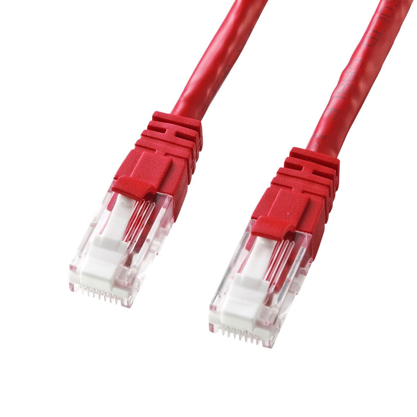 Sanwa Supply Category 6 LAN Cable with Cable End Protection (Red, 20m) KB-T6TS-20RN