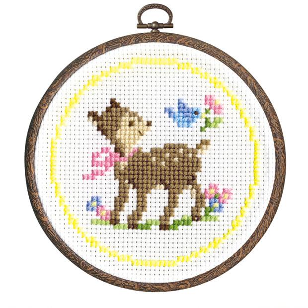 Olimpas Silk Embroidery Kit: Fawn and Bird 7405