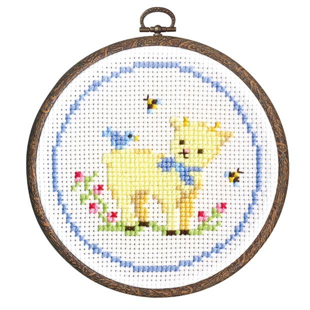 Olimpas Silk Embroidery Kit: Baby Goat and Bird 7407