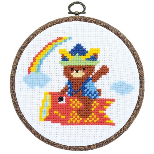 Olimpas Silk Cross Stitch Embroidery Kit Children's Day Fun Children's Day Stylish Hoop Included Off-White 7464