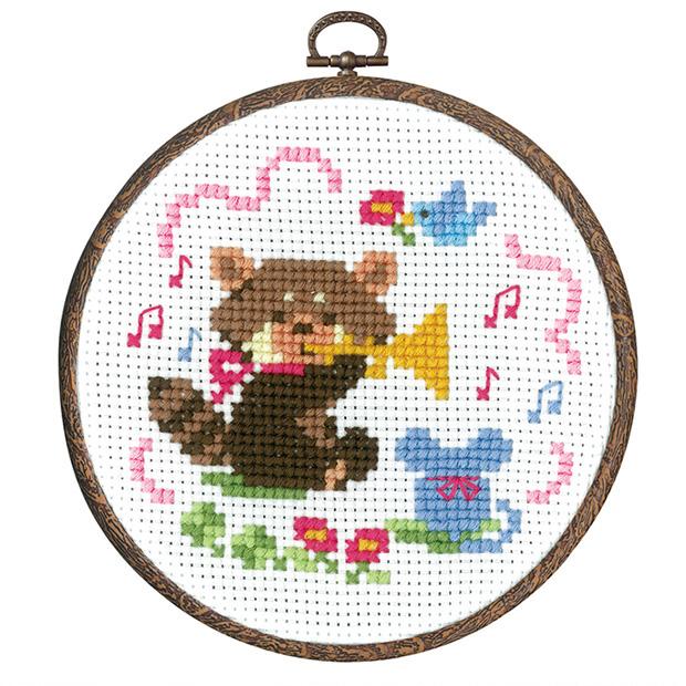 Olimpas Silk Embroidery Kit: Forest's Adorable Friends - Lesser Panda Concert 7487