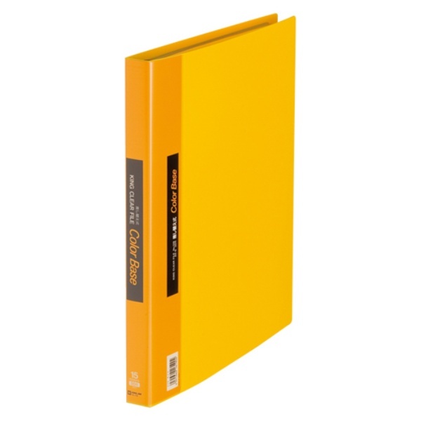 King Jim Clear File Color Base Refillable Type Maximum Capacity 65 Pockets 30-Hole A4 Vertical Yellow 139-Y