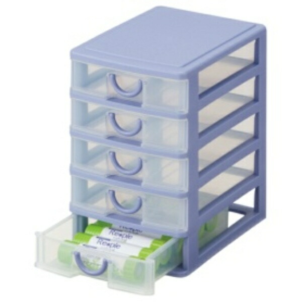 SankoPlastic Small Item Storage 5-Tier Width 16.2 × Depth 23.2 × Height 27 cm Stone Blue