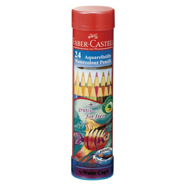 Faber-Castell Watercolor Pencils Round Tin 24-Color Set TFC-115924