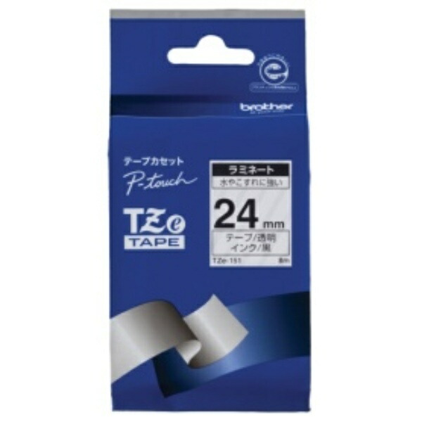 Brother Industries P-touch Laminating Tape TZe-151 24mm Width (Black Text/Transparent)