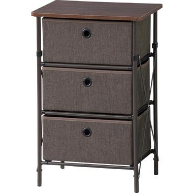 AZUMAYA Easy-Assembly Chest of Drawers, Brown, 3-Drawer LFS-701BR