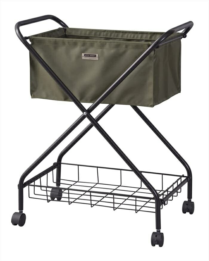 Higashitani Faure Folding Basket Wagon MIP-83GR Green W52.5×D35×H66