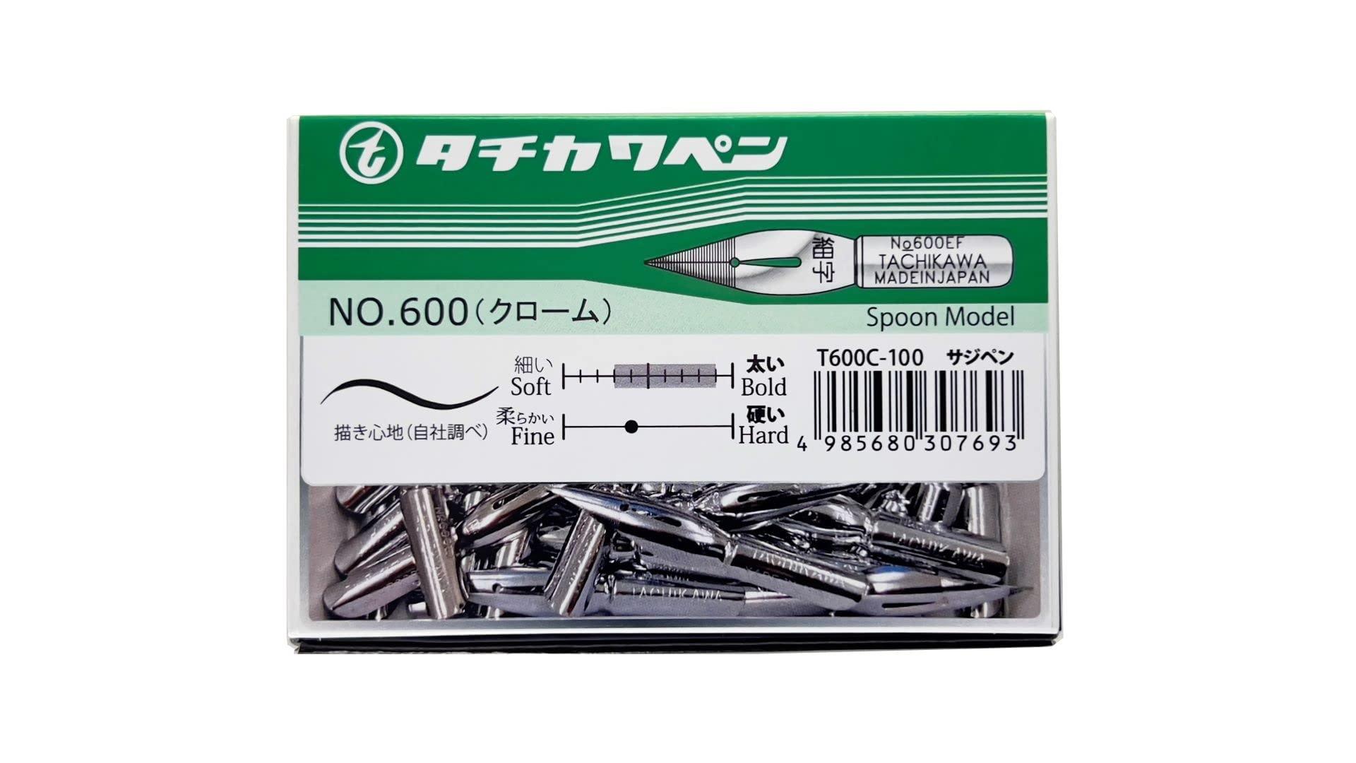 Tachikawa Pin Manufacturing Co., Ltd. Tachikawa Pen Nibs T600 Saji Pen Chrome 100-Pack T600C100