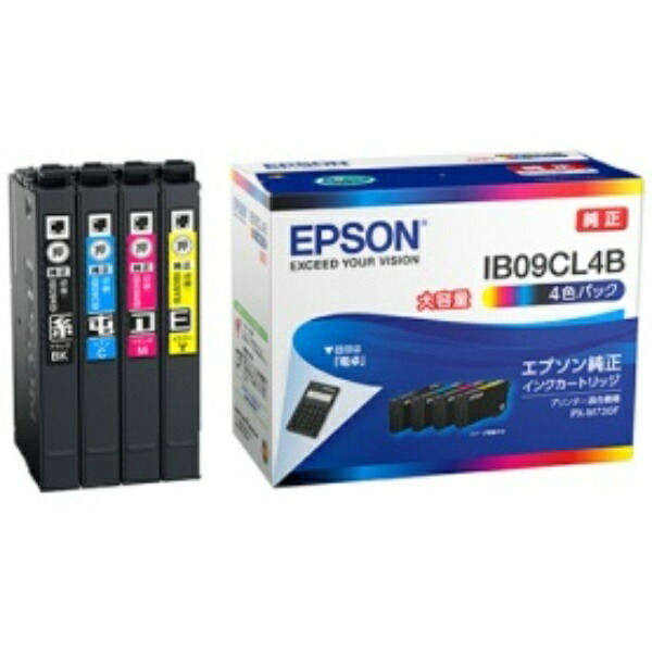 Epson Ink Cartridge 4-Color Pack High Capacity IB09CL4B 1 Box (4 Cartridges: 1 Each Color)