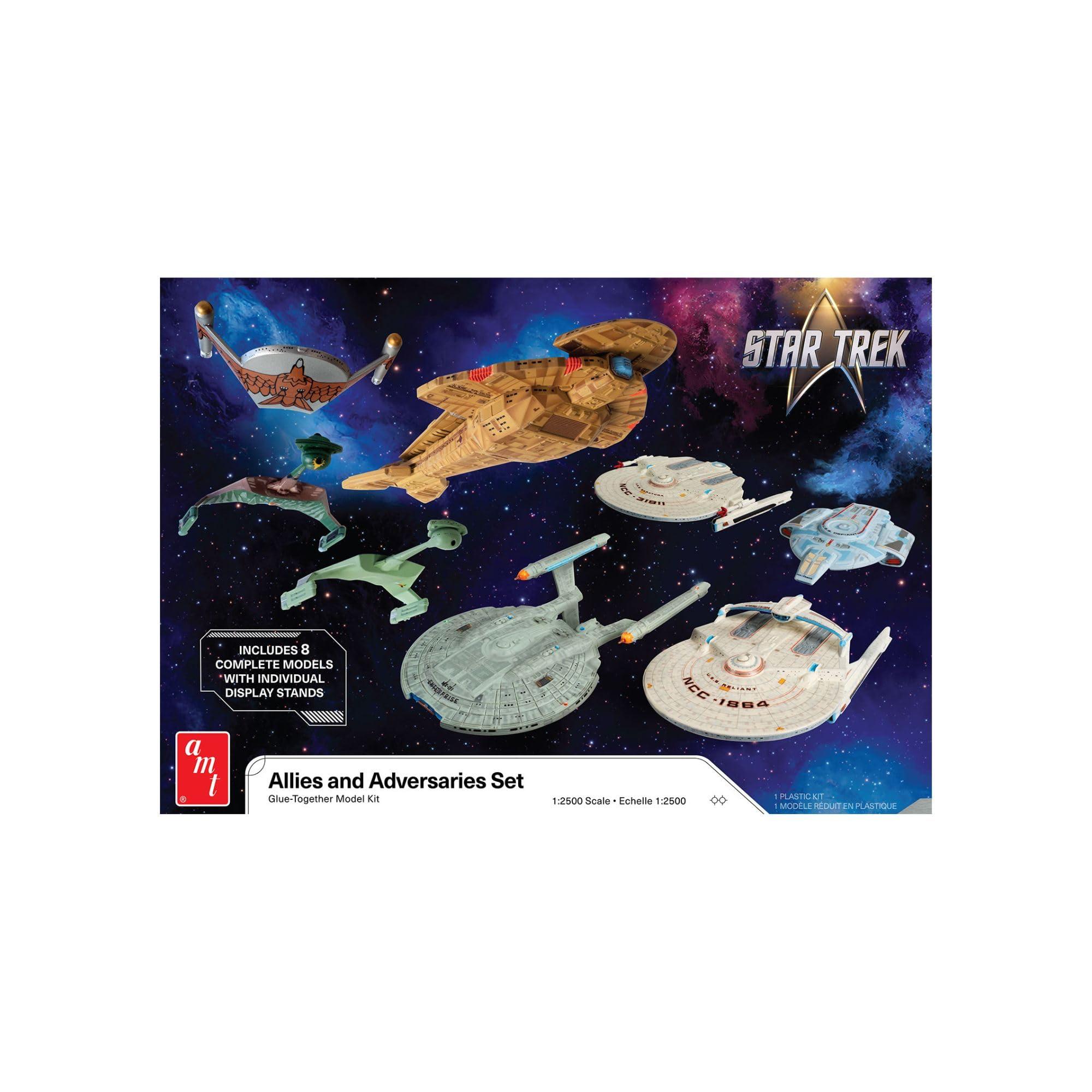 AMT Star Trek Miniature Scale Spacecraft 8-Ship Set 1/2500 Scale Plastic Model Kit AMT1443 (Spacecraft)