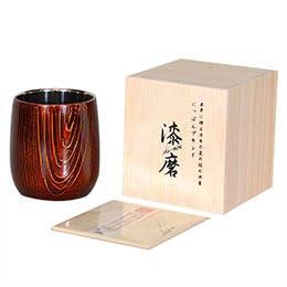 Uchiki Urushi-Maki Lacquered Cup Wamodan Wamodan+ (Wamodan Plus) Daruma Cup Red (Rosewood) (Double-Layered Structure) SCW-D202