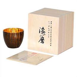 Uchiki Urushi-Maki Lacquered Cup Wamodan Wamodan+ (Black) (Double-Layered, Gold-Plated Interior) SCW-GK201