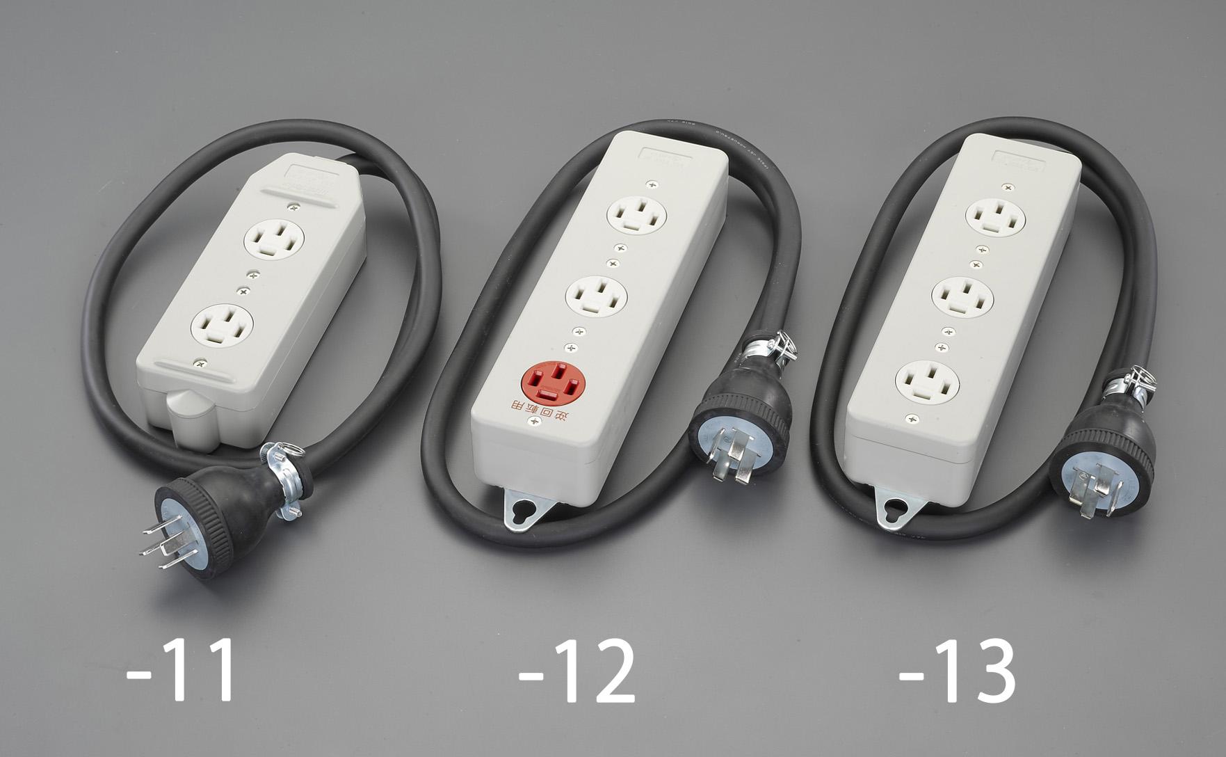 ESCO AC250V/20A x 1.0m Three-Phase Tap (Forward 2-Port/Ground 3 EA815GR-11)