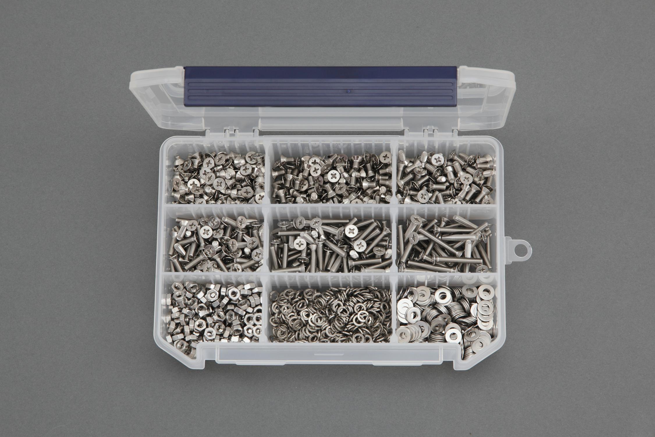 M4 Flat Head Screw, Nut, and Washer Set (Stainless Steel) EA949AD-111