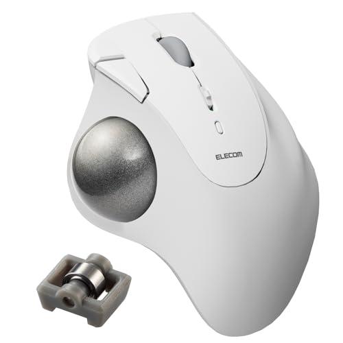 ELECOM Wireless Trackball Mouse Bluetooth IST Bearing Support Thumb Operation 36mm Ball 5 Buttons Windows Mac Chromebook White M-IT11BRWH