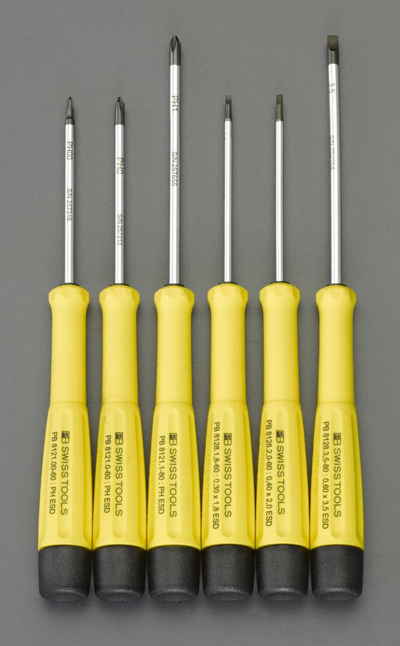 ESCO 6-Piece Set [+ -] Screwdriver (Precision/ESD) EA552AJ-10