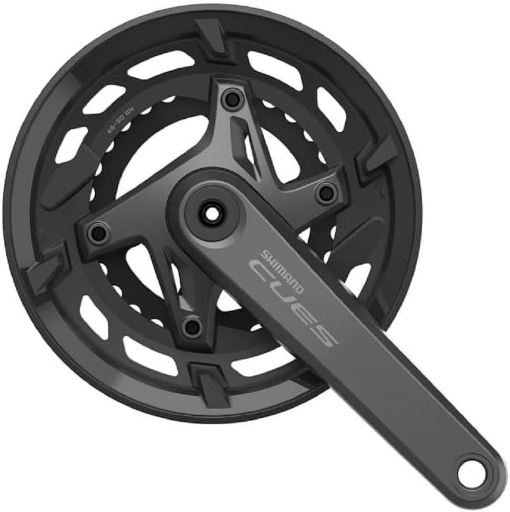 SHIMANO CUES Front Chainring FC-U6000-2 with Chain Guard Crankset Length: 175mm 46/30T 9/10-speed EFCU60002EX60C