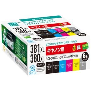 Ecolica Recycled Ink Cartridge 6-Color Pack [Canon: BCI-381XL+380XL/6MP Compatible] ECI-C381XL-6P 1 Box (6 Cartridges: 1 Each Color)