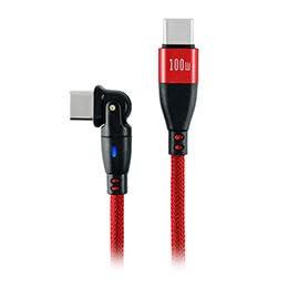 Japan Trust Technology 180° Rotating Connector PD100W Cable 1.8m Red 180RPD-18M-RDX5