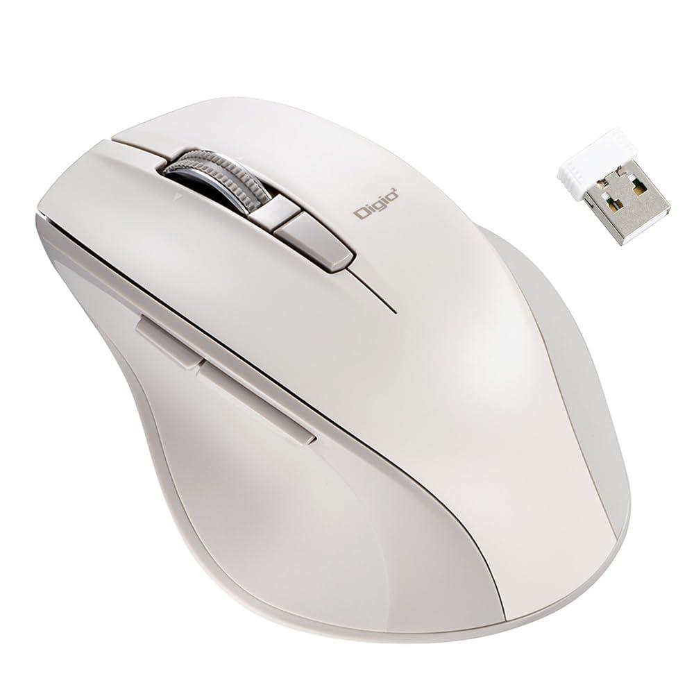 Nakabayashi High-Speed Scroll Wireless Silent 5-Button BLED Mouse / Greige MUS-RKF164GY