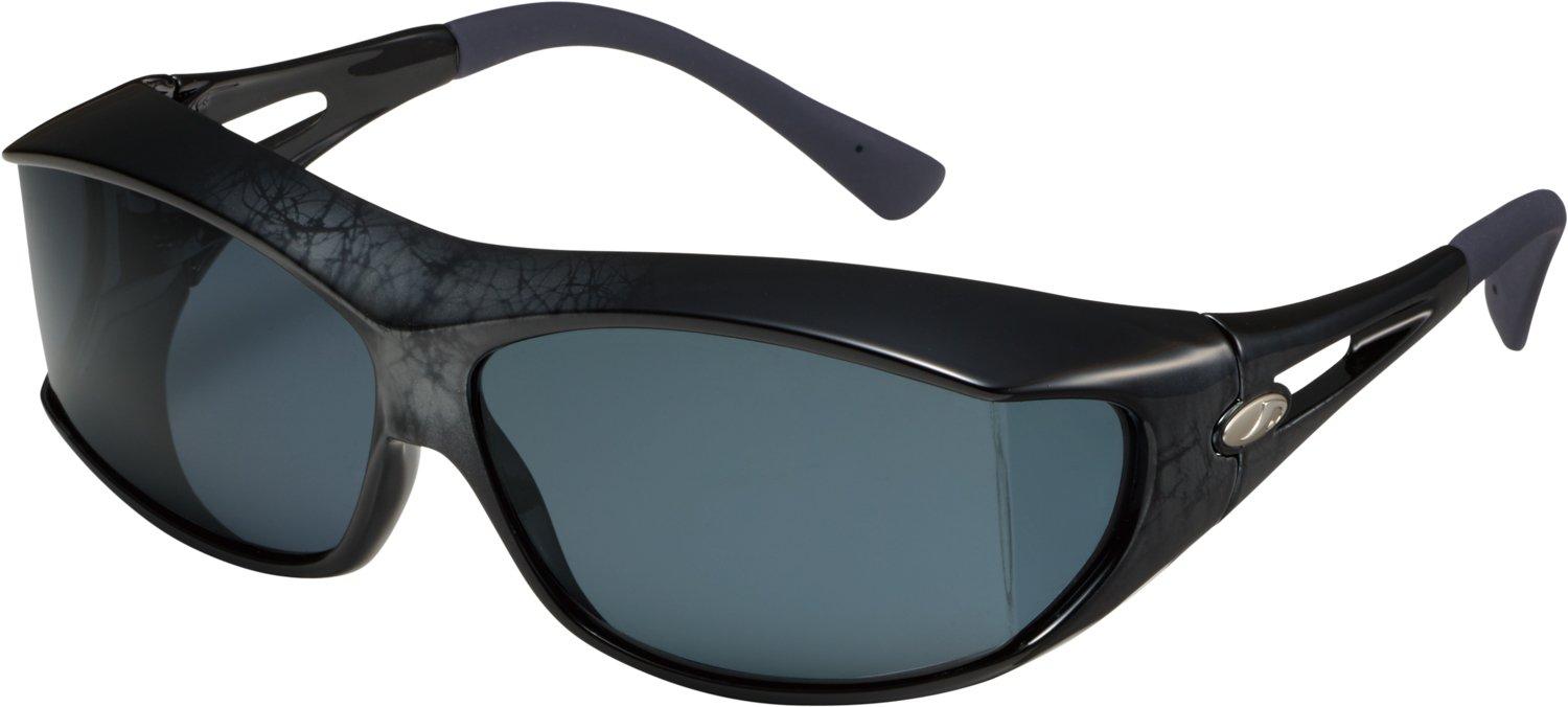 AXE Sunglasses for Bad Weather & Low Light Conditions UV Protection, Polarized Lenses 180+ Degree Field of View Compatible with Large Eyeglasses Includes Storage Case Frame: Marble Silver / Lens: Dark Smoke SG605PCS
