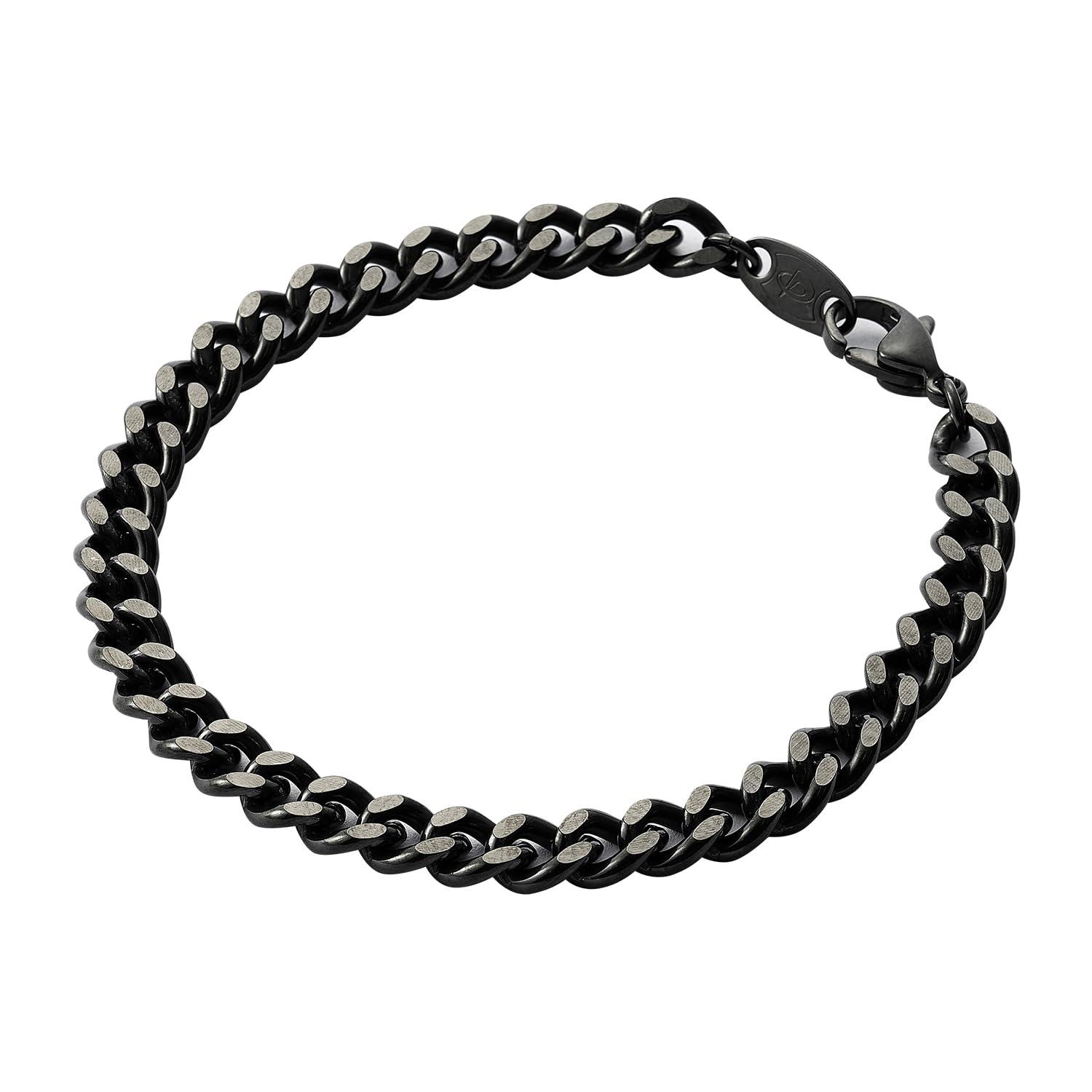 Phiten Titanium Carbide Chain Bracelet L 19cm Pure Titanium Construction Titanium Carbide Coating Black Accessory Kippei Length 17~21cm Men's Women's