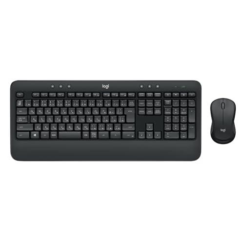 Logitech Wireless Mouse and Keyboard Combo MK540 Wireless Keyboard with Palm Rest and Tilt Legs Water-Resistant, High Durability Unifying USB Connection Windows, Chrome Graphite Domestic Authentic Product