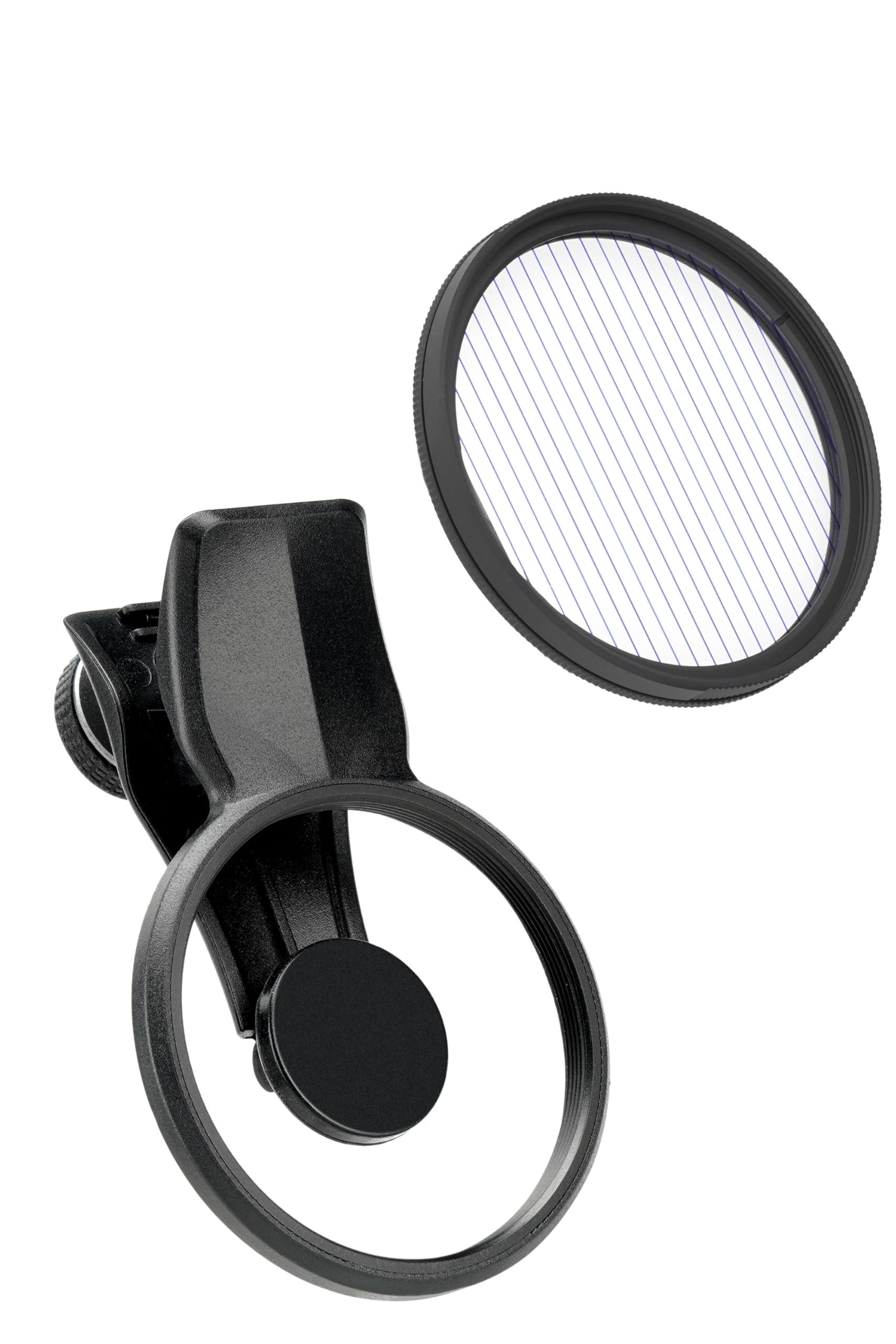 EXAPRO Smartphone Accessories Filter Clip + Anamorphic Flare Blue Set Filter Diameter 49mm Creates Streeck Effect iPhone/Android Compatible Interchangeable Filter EXP-FCAF-03BL