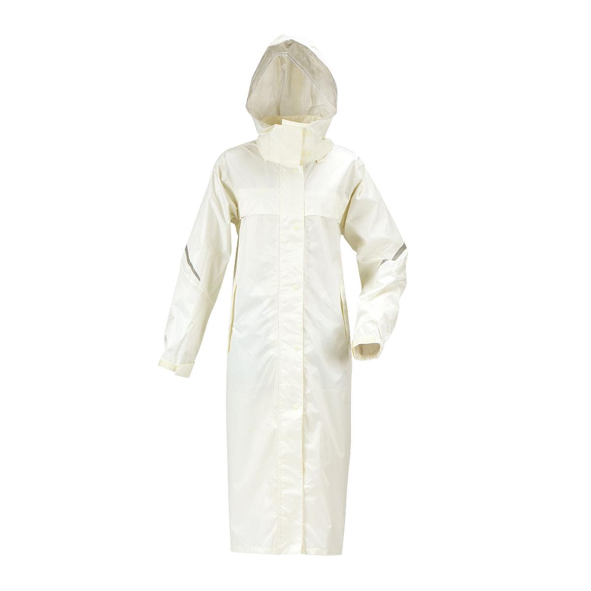 [Winter Cherry] School Commute Raincoat Rain Tack Raincoat II Helmet-Compatible Hood Backpack-Compatible Ivory 105cm (Length)