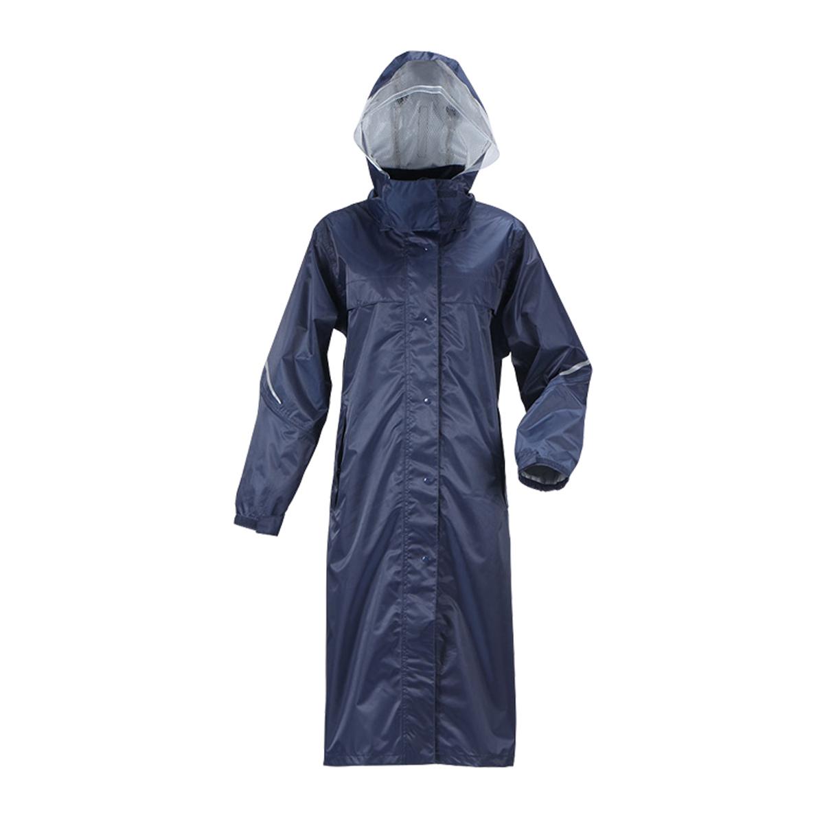 [Winter Cherry] School Commute Raincoat Rain Tack Raincoat II Helmet-Compatible Hood Backpack-Compatible Navy 115cm (Length)