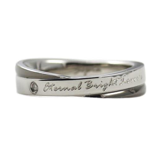 Pure Hypoallergenic Stainless Steel 316L Diamond Pair Ring PMS-016-13