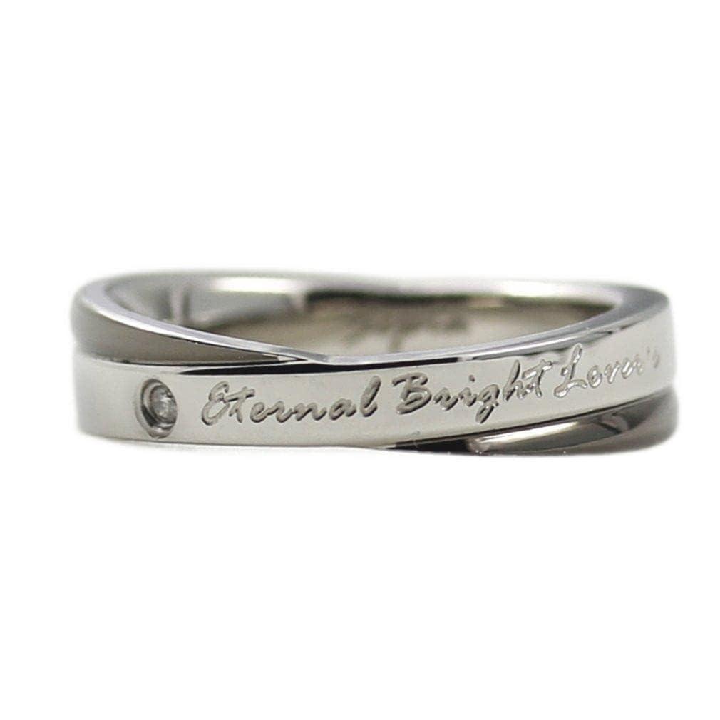 Pure Hypoallergenic Stainless Steel 316L Diamond Pair Ring PMS-016-19