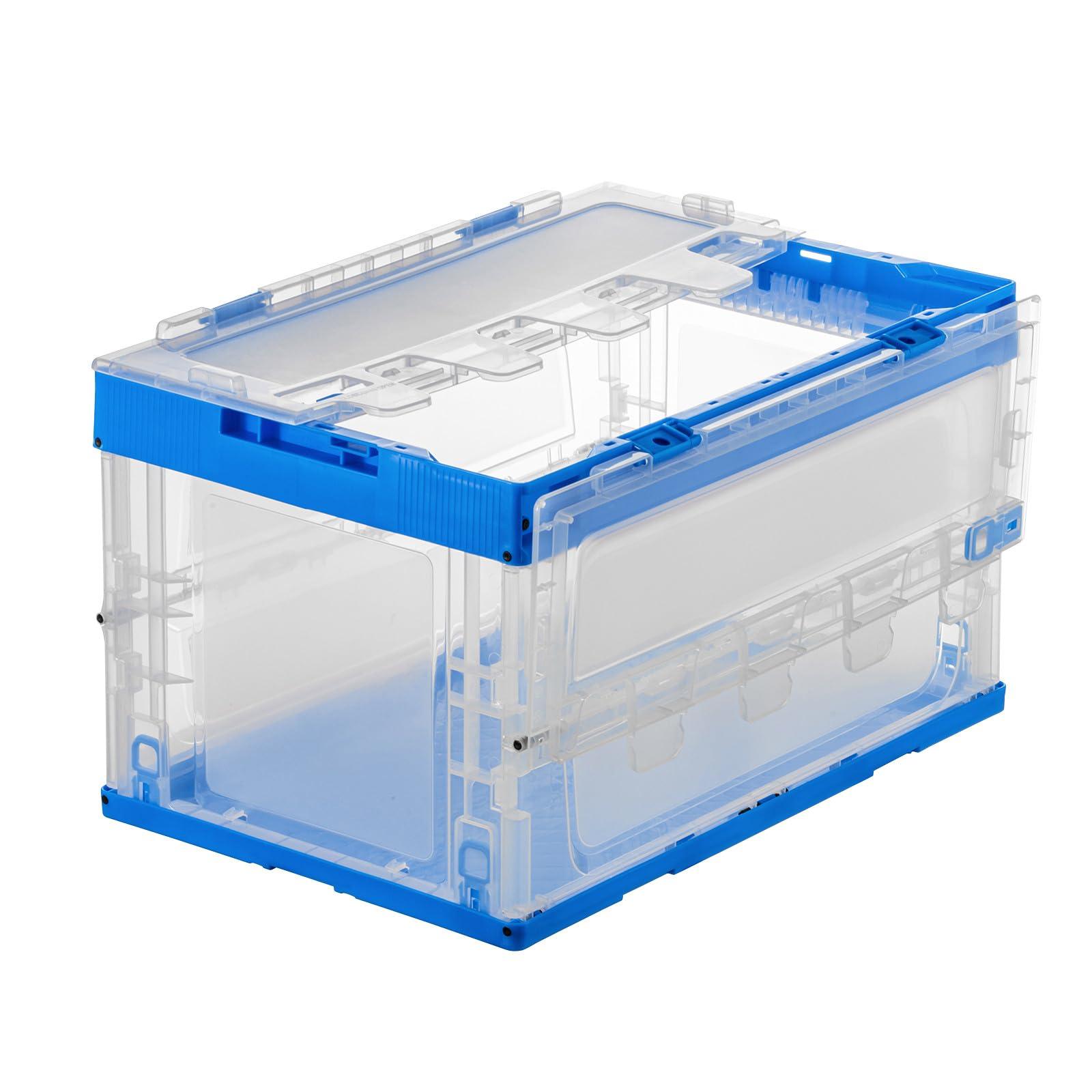 Sanwa Supply Folding Container 50 Liters with Lid Clear Color CNT-CV50CL