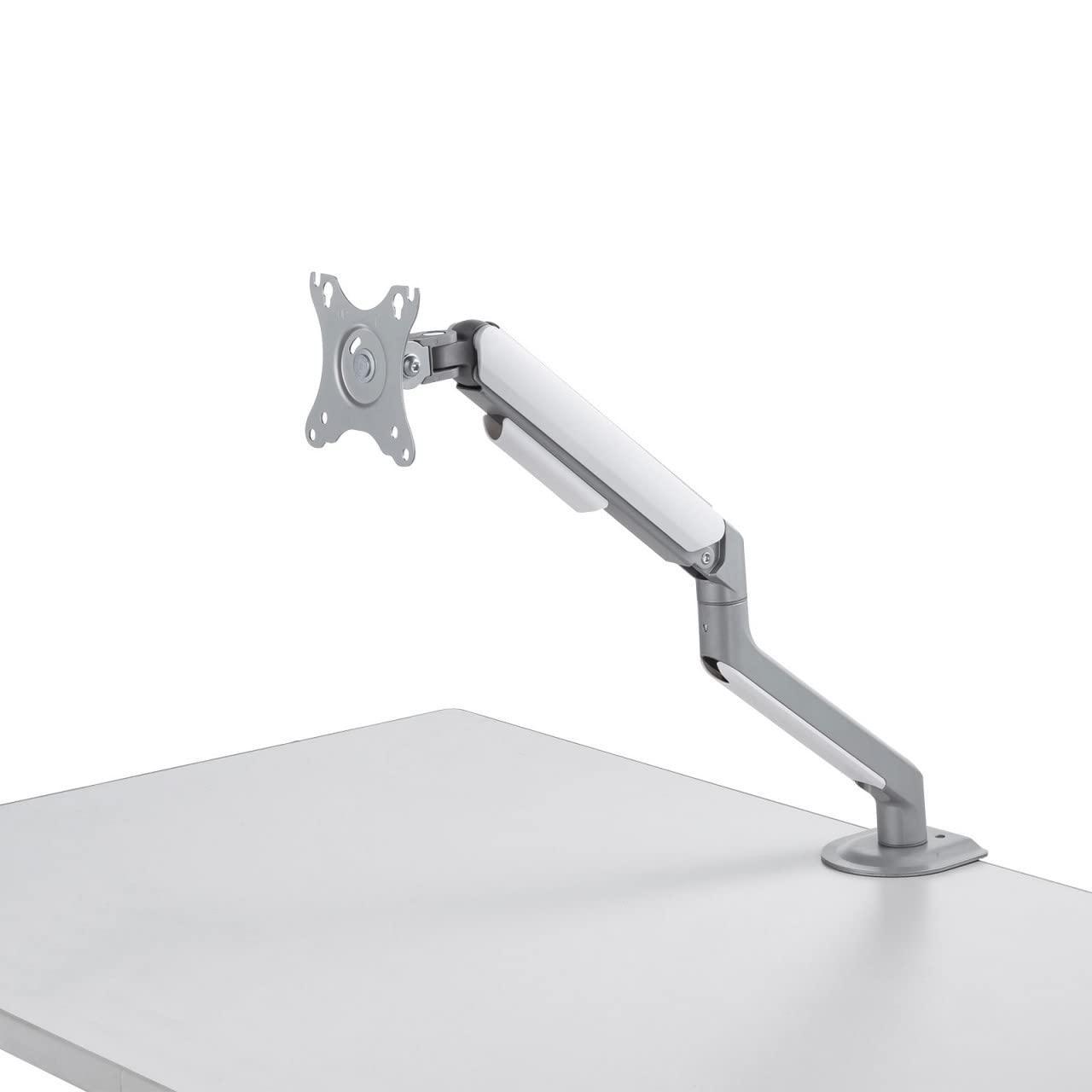 Sanwa Supply Monitor Arm with Built-in Spring, Load Capacity 2-9kg, Horizontal/Vertical Adjustable, VESA-Compatible, Silver LA1901