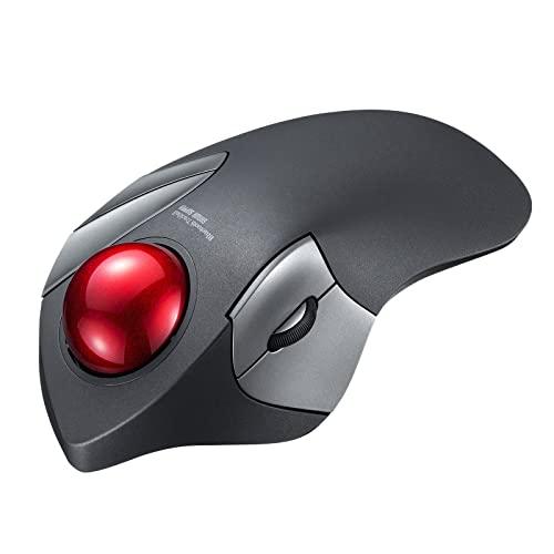 Sanwa Supply Bluetooth Trackball (Silent, 5-Button, Index/Middle Finger Operation Type) MA-BTTB183BK Black