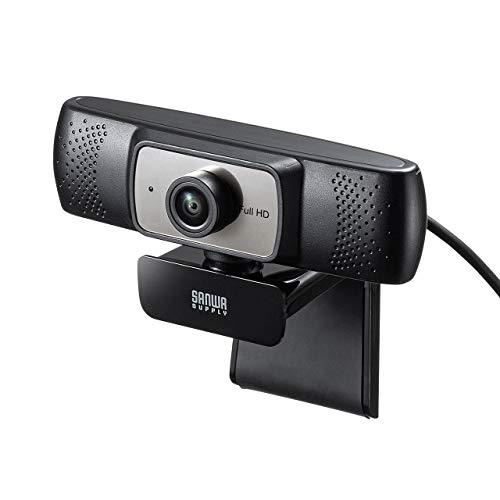Sanwa Supply Conference Wide-Angle Lens Webcam USB Connection 150° Ultra-Wide Angle 2.0 Megapixels Built-in Microphone 3m Long Cable Skype Compatible Black CMS-V53BK