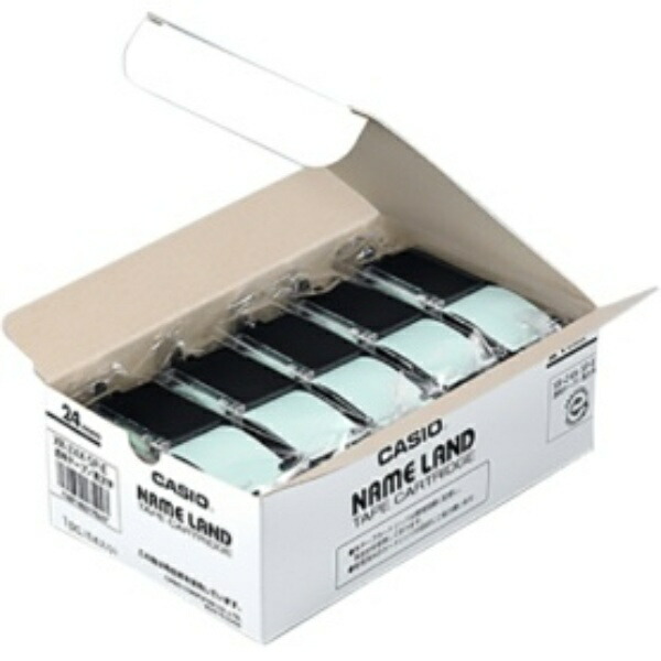 Casio LabelWriter NameLand Genuine Tape 24mm XR-24X-5P-E Black Text on Transparent 5 Rolls