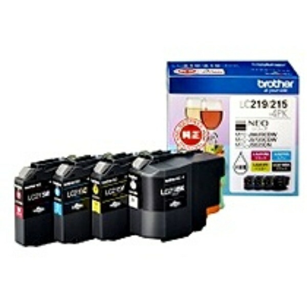 Brother Ink Cartridges Value Pack 4 Colors High Capacity LC219/215-4PK 1 Box (4 Cartridges: 1 Each Color)