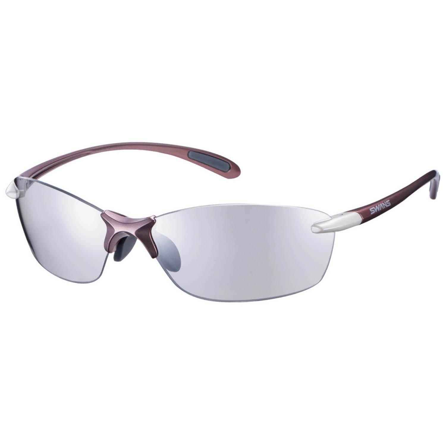 SWANS Sports Sunglasses Airless Leaf Fit Mirror Lens Model SALF-0712 COP Coral Rose × Palladium Driving, Fishing, Running, Hiking